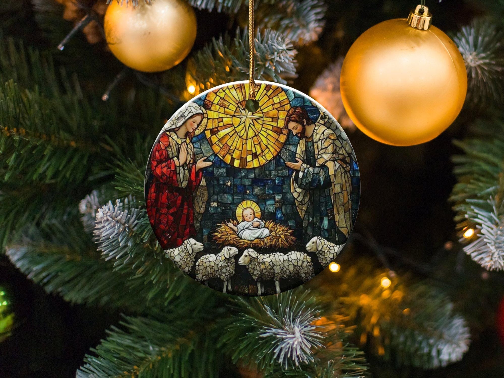 Nativity Christmas Ornament, Christmas Decor, Religious Ornament, Baby Jesus, Mary and Joseph, Christian Ornament, Ideas For Christmas Trees DCLAF13